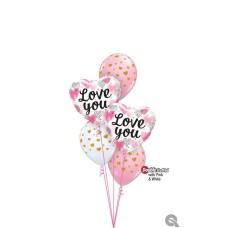 Bukiet 1649 Be My Love Now and Always Qualatex #20988-2 79949-3 85706-3 43802-1 43766-2